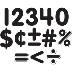 Teacher Created Resources Black 2-1/2' Magnetic Numbers - Learning Theme/Subject - 65 (Numbers) Shape - Magnetic - Durab