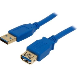 Coboc CY-U3-AAMF-15-BL SuperSpeed 5 Gbps USB 3.0 A Male to A Female Extension Cable, Gold Plated