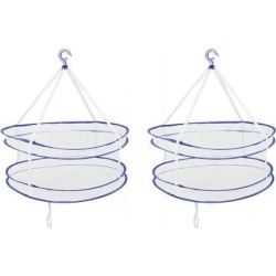 Unique Bargains 2 Pcs Laundry Sweater Drying Rack Double Folding Windproof Clothes Basket Dryer