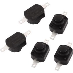 5 Pcs 250VAC 6A 2 Terminals SPST Latching Round Push Button Switch For Lamp