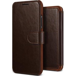 Vrs Design Layered Dandy Folio Case Dark Brown for iPhone XS Max Cases