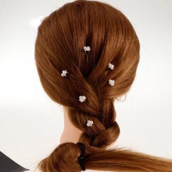6pcs Bridal Wedding Pearls Hair Pins Hair Clips Headpieces Jewelry Rose Gold