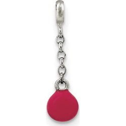 Sterling Silver Hot Pink Enamel Bead 1/2 Dangle Enhancer