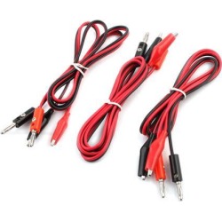 Unique BargainsHousehold Double Alligator Clip to Banana Jack Test Lead Cable 3.3Ft Long 3pcs