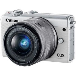 Canon EOS M100 Mirrorless Digital Camera - White with 15-45mm Lens