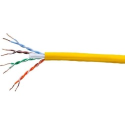Monoprice Cat6 Ethernet Bulk Cable - Network Internet Cord - Solid, 550Mhz, UTP, CMP, Plenum, Pure Bare Copper Wire, 23AWG, No Logo, 1000ft, Yellow