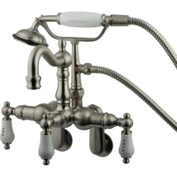 Kingston Brass CC1303T8 Wall Mount Clawfoot Tub Filler with Hand Shower