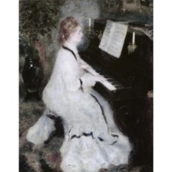 Posterazzi SAL900100985 At the Piano Pierre Auguste Renoir 1841-1919 French Oil on Canvas Art Institute of Chicago Illinois USA Poster Print - 18 x.