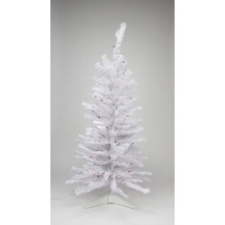 2' Pre-lit White Iridescent Pine Artificial Christmas Tree - Pink/Purple Lights