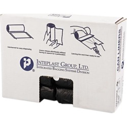 Inteplast Group S243306K High-Density Can Liner, 24 x 33, 16gal, 6mic, Black, 50/Roll, 20 Rolls/Carton, 1 Carton