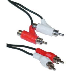 Cable Wholesale RCA Audio Piggyback Cable 2 male to male + RCA female piggy back - 12 ft