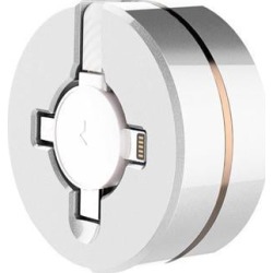 3 in 1 Telescopic Data Line One Dragging Three Android Type-C Mobile Phone Charging Line white