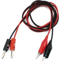 Unique Bargains 2 Pcs Red Black Banana Plugs to Alligator Clips Probe Test Cable 1M