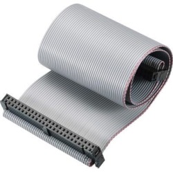 IDC Wire Flat Ribbon Cable FC/FC Connector A-type 50Pins 2.54mm Pitch 30cm Length Gray