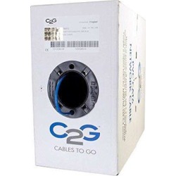 C2G 56017 Cat6 Bulk Cable - Unshielded Ethernet Network Cable with Solid Conductors - Riser CMR-Rated, TAA Compliant, Blue (100 Feet, 304.8 Meters).