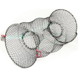 Unique Bargains 9.8 x 17.7 Foldable Fishing Landing Net Fish Keepnet Cage for Fishermen Shrimp Army Green Red