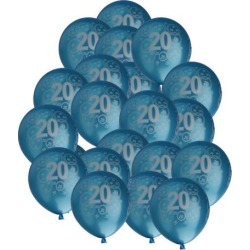 20pcs Birthday Balloon Party Anniversary Decoration Age Number 20th Blue