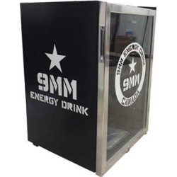 Mini Fridge 9MM Energy Drink. Fill this refrigerator with full of cold drinks with a 150 can capacity.
