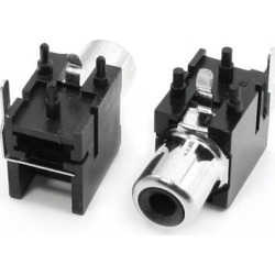 Unique Bargains 2 Pcs 2 Terminals AV Female Jack RCA Socket Connector Black Silver Tone
