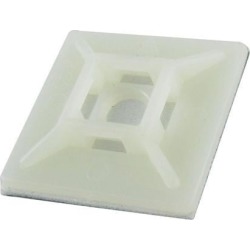 Unique Bargains 100 Pcs White Hard Plastic Sticky Cable Tie Holder