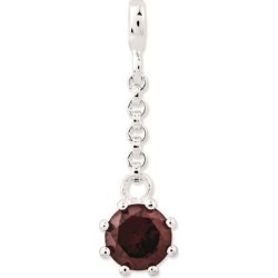 Sterling Silver Dark Red CZ 1/2in Dangle Enhancer