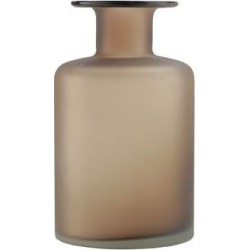 9.75' Umber Brown Hand Blown Glass Vase with Sandblasted Finish