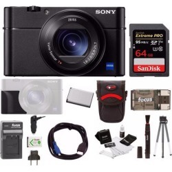 Sony DSC-RX100M5 Cyber-shot Digital Camera with Sony Grip and Accessory Bundle