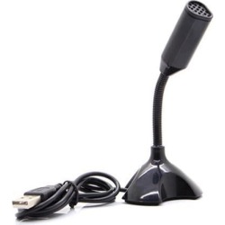 Universal USB Stand Mini Microphone For Desktop and Laptop Black color