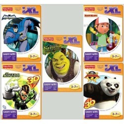 Fisher-Price iXL Learning System Software 5 disc lot Batman Shrek Handy Manny +
