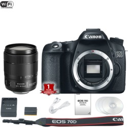Canon EOS 70D DSLR Camera (Body Only) (International Model) with 18-135mm USM Lens Kit