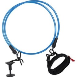 4ft 5.5mm Straight Bodyboard Surfboard Leash & Bicep Wrist Cuff - Blue