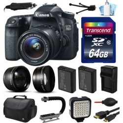 Canon EOS 70D DSLR SLR Digital Camera with 18-55mm Lens (64GB Essential Bundle)