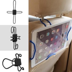 Portable Car Bike Cell Mobile Phone Holder Hanging Mount Tablet Stand Flexible - Black