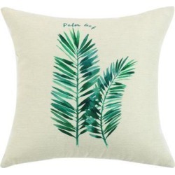 Green Leaves Throw Pillow Cover, Pattern Cushion Cover Cotton Plant Pillow Case Square Pillow Protectors Home Decorative for Sofa/Couch/Bed/Car(18 x.