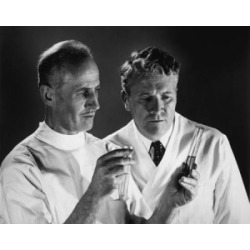 Posterazzi SAL2554458 Two Scientists Analyzing Chemicals in Two Test Tubes Poster Print - 18 x 24 in.