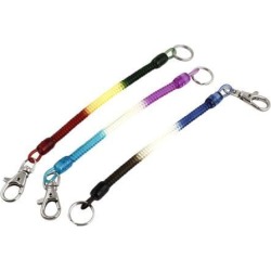 Unique Bargains 3 Pcs Metal Clasp Keys Pendant Holder Ring Coil Keychain Keyring Colorful
