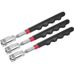 Magnetic Grabber Pickup Tool Telescoping Stick with LED Light Retriever Wand 800mm Length Black 3Pcs