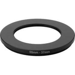 Unique Bargains Metal 55mm-37mm Lens Filter Step Down Ring Adapter Black for Camera