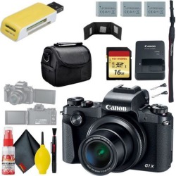 Canon PowerShot G1 X Mark III Digital Camera & 16GB MicroSD & Carrying Case & Battery x2