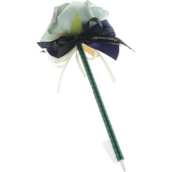 buy  Artificial Rose Flower Guest Book Signing Pen Wedding Party Supplies Blue cheap online