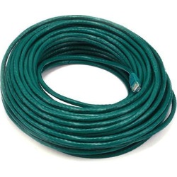 Monoprice Cat6 Ethernet Patch Cable - Network Internet Cord - RJ45, Stranded, 550Mhz, UTP, Pure Bare Copper Wire, 24AWG, 100ft, Green