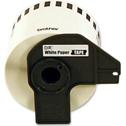 Brother DK4605 2.4 in x 100 ft. (62 mm x 30.4 m) Black on Yellow Removable Continuous Length Paper Tape