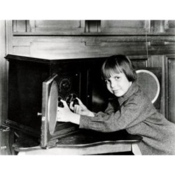 Posterazzi SAL9902077 Portrait of Boy Listening Radio Radiola IV Rca 1923 Poster Print - 18 x 24 in.