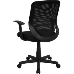 Mid-Back Black Mesh Tapered Back Swivel Task Chair with T-Arms