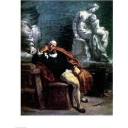Posterazzi BALXIR143832LARGE Michelangelo in His Studio Poster Print by Eugene Delacroix - 24 x 36 in. - Large
