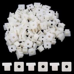 Unique Bargains 100Pcs White Plastic Square Car Rivets Fastener Panel Fixing Clips 8 x 8mm Hole