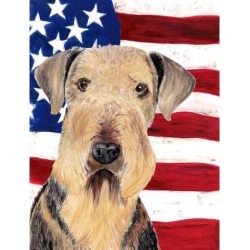 Carolines Treasures SC9007GF 11 x 15 in. Usa American Flag With Airedale Flag Garden Size