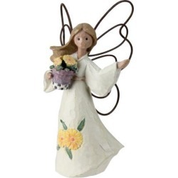 Set of 4 November Angels with Marigolds Figurines #49311