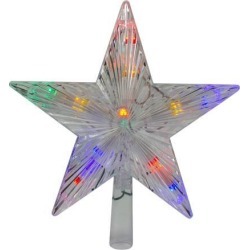 9.5' Lighted LED Color Changing Mini Lights Clear 5 Point Star Tree Topper