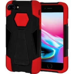 Amzer Dual Layer Hybrid KickStand Case - Black/ Red for iPhone 8 Plus